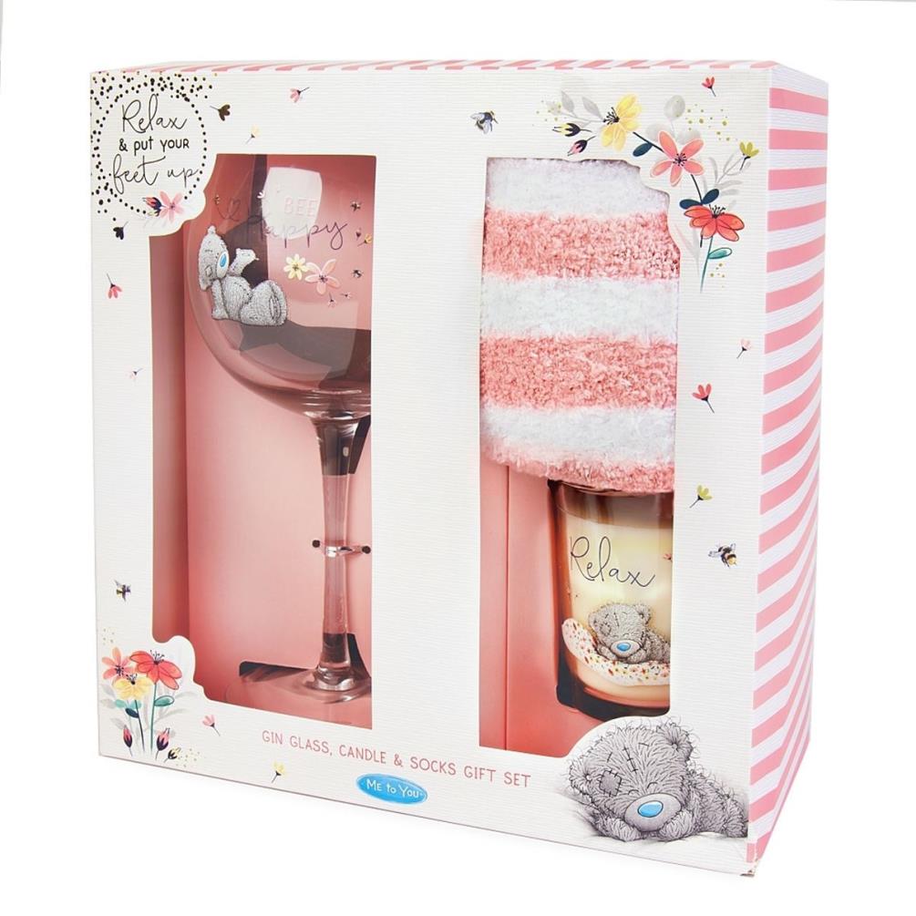Relax Gin Glass Socks & Candle Me to You Bear Gift Set Extra Image 1